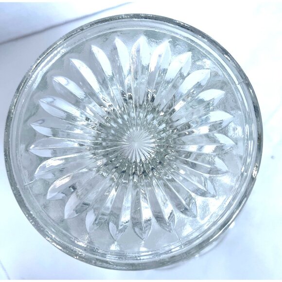 Vtg Anchor Hocking Wexford Clear Glass Diamond Pattern Pedestal Bowl Scalloped - Picture 6 of 7